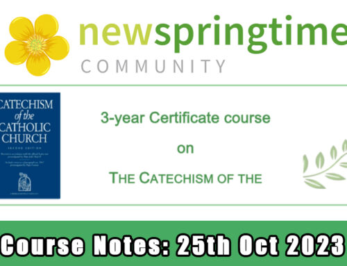 Catechism – Week 7 & 8 – 25th Oct 2023
